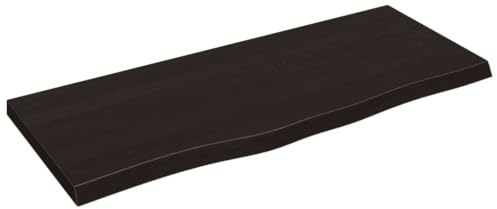 vidaXL Waschtischplatte, Multifunktional Arbeitsplatte mit Naturkante, Waschtischkonsole Tischplatte für Badezimmer, Holzplatte Platte, Dunkelbraun 100x40x(2-4) cm Massivholz Behandelt
