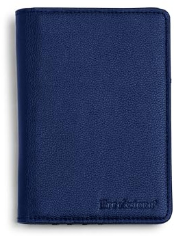 Brookstone Travel Passport Wallet - RFID-Blocking Passport Cover Vaccine Card Organizer – Credit Card Wallet for Men and Women, Navy