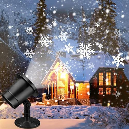 Projecteur de flocon de neige dynamique, lumières de chute de neige, lumières de projecteur de Noël étanches pour décoration de Noël intérieure et extérieure, vacances, mariage, décoration de cour