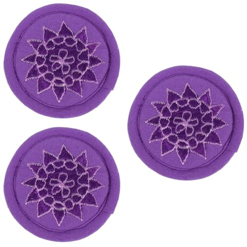 SUPVOX 3 Pcs Singing Bowl Cushion Singing Bowl Pad Cup Coaster Cup Mat Buddhist Supplies - Reusable Coaster Soft Pillow Retro Pillows Buddhist Bowl Supply Nepal Cotton Nationality Purple
