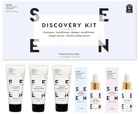 SEEN Discovery Kit - Scented- Non-Comedogenic Hair Set- Dermatologist-Developed - Safe for Sensitive & Acne Prone Skin