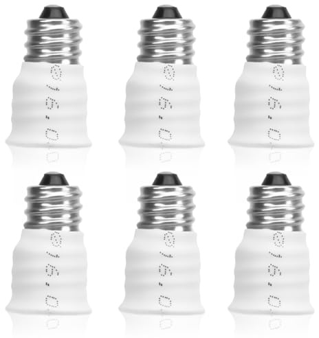 E14-auf-E12 Glühbirnen Adapter, 6 Stück PC Kupfer Lampenkonverter E12-auf-E14 Bajonett Lampenschirm Adapter Glühbirnenfassung E12 Stecker auf E14-Buchse Fassung konverter Für Garagen LED Lampen