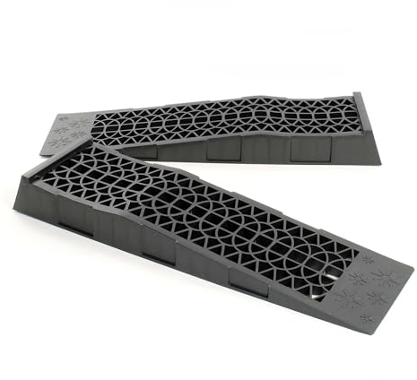 Wiltec 2X Auffahrrampe, 700x200x78 mm, extraflach, Kunststoff, 3 t, Autorampe Pkw Auto Kfz Rampe für Sportwagen und tiefergelegte Fahrzeuge