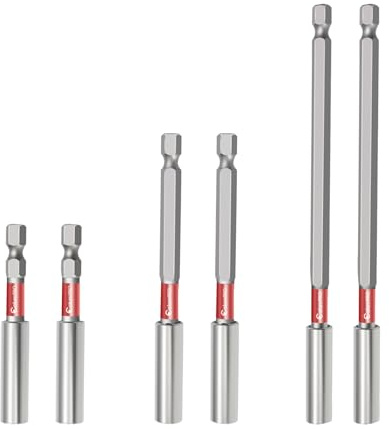 ColumPRO 6PCS Magnetic Impact Bit Holder,1/4 Hex Shank S2 Steel Magnetic Drill Bit Extension Holder,Straight Without Bending Screwdriver Bit Extender, 2.6, 4, 6 Extensions
