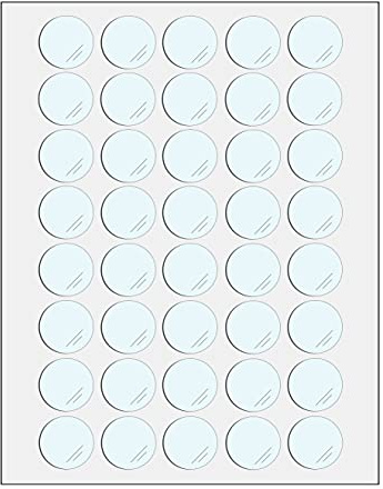 KS24 Products Klebeetiketten transparent rund, Ø 15 mm, 40 Stück | Verschlusspunkte, einseitig klebend, auf Bogen