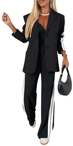 shownicer Completo Donna Tailleur Pantalone Curvy Completo Pantaloni e Giacca Tuta Due Pezzi Ufficio e Lavoro Blazer Tuta Slim Fit Completo Tailleur da Cerimonia