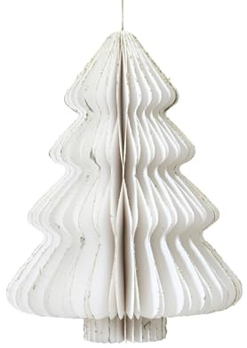 Dekohänger Tanne wollweiß - Papier, Verschiedene Durchmesser - H 20 cm x B 15 cm