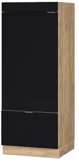 Vicco Armoire Micro-Ondes Fame-Line, Noir rayé, 60cm