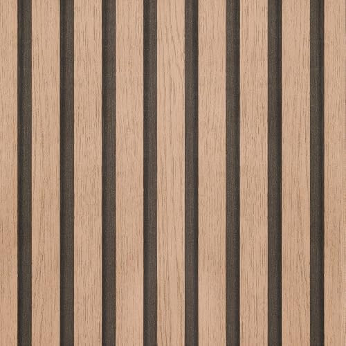 Warmiehomy Self Adhesive Wallpaper Wood Peel and Stick Wallpaper 40cm x 1000cm Sticky Back Plastic Roll Wood Slat Vinyl Wrap Contact Paper for Cabinets, Wall, Furniture Stickers