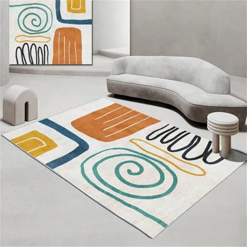 RUGMRZ Outdoor TeppichSchlafzimmers Kinderteppich Kids Rugs for bedrooms Girls 200x250CM wohnzimmerteppich kurzflor GrauMehrfarbig orange teppiche fürs kinderzimmer