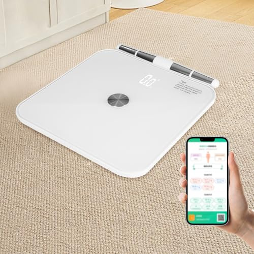 8 elektroder kroppsfettvåg, intelligent elektronisk våg med app, 25 kroppsdata, helkroppsanalys våg digital personvåg multifunktionell viktvåg