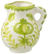 PITCHER GRANADA CERAMIC WHITE/GREEN SMALL