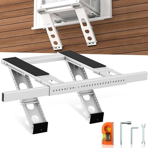 WEETALL Air Conditioner Support Bracket No Drill: Heavy Duty 350lbs, Adjustable Width 31.5-41.7, Bubble Level for Single/Double Hung Windows, Fits 5000-24000 BTU AC Units
