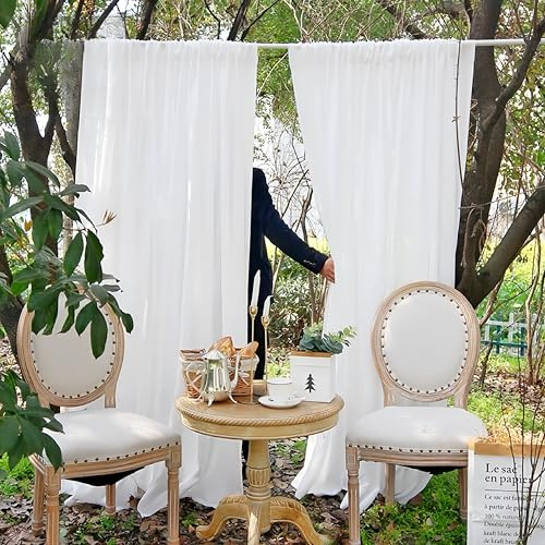 Devola Gardine Halbtransparent Scheibengardine Lang HxB 150x130cm 1 Stück | Scheibengardinen Lang für Fenster und Balkontür, Vorhang Einfach Weiß Küchenvorhänge Modern Fenstergardine Landhaus