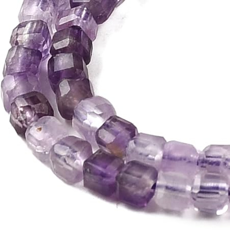Airssory - 340 perline in ametista naturale viola, 2,5 mm, cubo, poligono, perline spaziatrici in gemma per gioielli fai da te, braccialetti, collane, artigianato, portachiavi per telefono