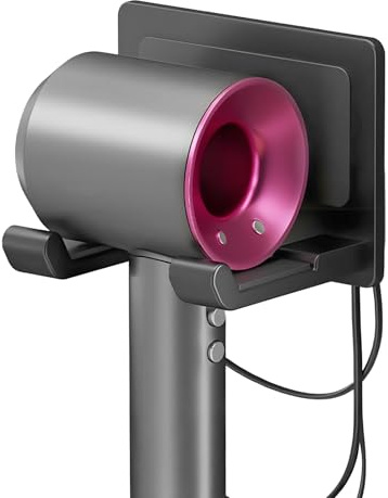 SupRovare Soporte para secador de Pelo sin taladrar, Compatible con Dyson Supersonic, Soporte para secador de Pelo de Pared sin taladrar, Adecuado para la mayoría de secadores de Pelo, Soporte para