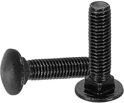 sourcing map Schlossschrauben, M5 x 20 mm, Edelstahl, 18–8 (304), Rundkopf-Vierkantschrauben, Schwarzoxid-Bolzenschraube zur Befestigung von Zubehör, Schwarz, 30 Stück