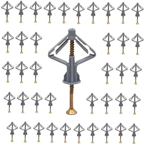 Kit di ancoraggi autoperforanti for cartongesso da 50 pezzi - Ancoraggi for pareti cave con viti forate in nylon e cartongesso