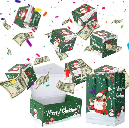 Geldgeschenke Weihnachten-Überraschungsbox Explosionsbox,Weihnachtsgeschenke Für Eltern, Angehörige Und Freunde (Maßgeschneiderte Weihnachtsmodelle)
