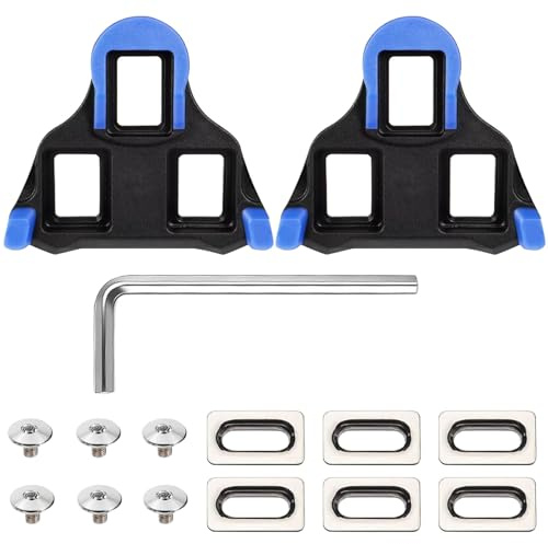 SEPSCO SPD SL Cleats, Kompatibel Mit Shimano SH10 SH11 SH12 für Road Fahrrad Schuhe Platten Klickpedale Cleat Hochwertige 0° Freigabe für Indoor Outdoor Fahrradpedale 3 Loch Fahrradschuhe