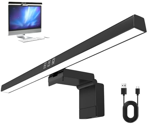 Monitor Lampe, 40cm Computer Monitor Light Bar mit Touch Control, Bildschirmlampe mit Anti-blauem Licht, Schreibtischlampe LED USB mit einstellbarem 3 Farbtemperatur Helligkeit für Computer, Büro