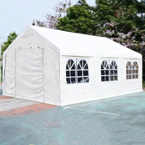 Gazebo, tenda multiuso per esterni, per giardino, feste, festival, matrimoni, impermeabile, con tenda da giardino, 6 pezzi, colore bianco, 4 x 6 m