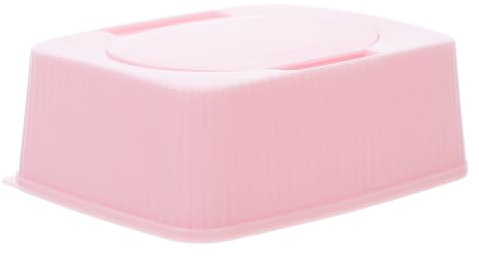 BESTOMZ Feuchttücherbox mit Deckel Kompakter Feuchttücherbehälter aus Kunststoff Rosa Aufbewahrungsbox für Feuchttücher und Wattepads Klappbarer Stauraum für Zuhause Reisen und Büro