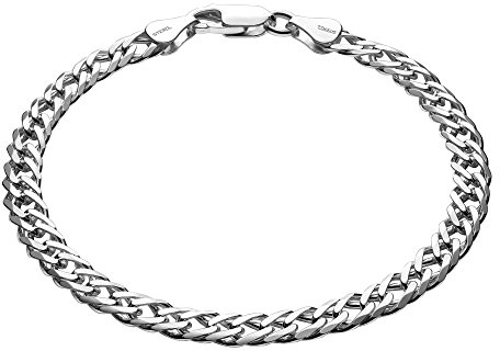 Herren Armband Aus 925 Sterling Silber Mit Panzerkettengliedern 21cm Karabinerverschluss