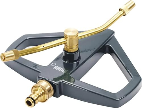 REHAU Kreisregner Premium, aus Messing, Sprinkler-Bereich bis zu 15m, Rasensprenger für große Flächen bis 175m²