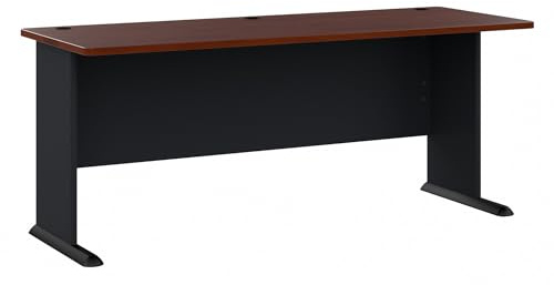 Bush Business Furniture Series A 72W Desk in Hansen Cherry and Galaxy, Large Workstation for Home or Professional Workspace, Desktop Solution for Office Use