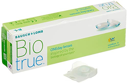 Bausch und Lomb Biotrue ONEday Tageslinsen, sphärische Kontaktlinsen, weich, 30 Stück / BC 8.6 mm / DIA 14.2 / 1.25 Dioptrien
