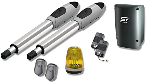 Schartec Drehtorantrieb Porte 300 Serie 3 Flügeltorantrieb Torantrieb Hoftor (Porte 300 SL-Set) | Antrieb für 2 flügelige Tore mit Signalleuchte | elektrischer Motor für Einfahrtstor