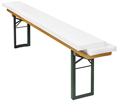 sleepling Bierbankauflagen 2er Set, Auflage Polster Bierbank, Schaumstoff Meterware für Hussen Bierbankgarnitur Bierzeltgarnitur, Öko Tex 100, 220 x 25 x 4 cm, weiß