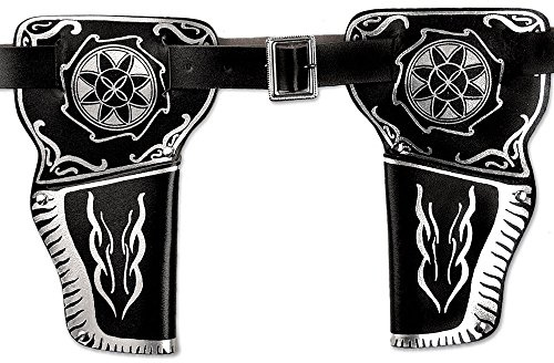 KarnevalsTeufel Doppelholster ca. 90cm, Cowboy, Sheriff, Gürteltasche, Wilder Westen