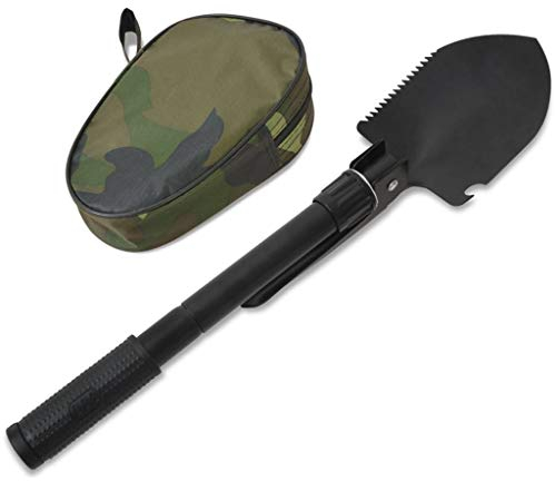 vidaXL Pala Vanga Piccone Pieghevole Portatile in Acciaio al Carbonio Nero