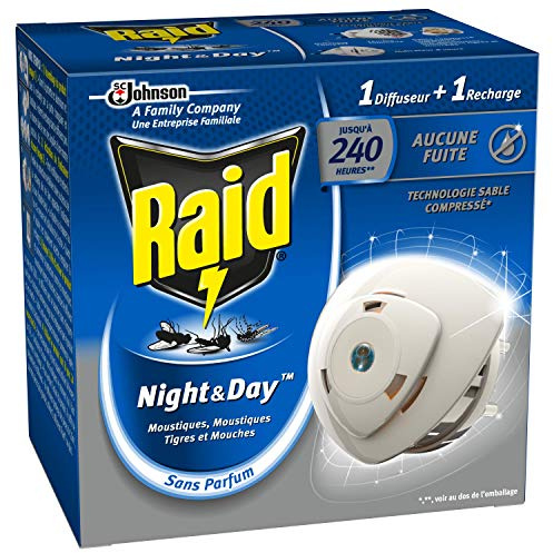 Raid Electric Household Insecticides Night/Day Diffuser Flies/Mosquitoes/Tiger 240 Hours – Pack of 3