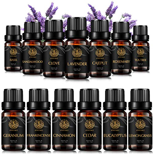 Aromatherapie Sandelholz ätherische Öle Set für Diffusor, 13x10ml 100% reines Zitronengras ätherisches Öl Set, therapeutische Grade Zimt ätherisches Öl Kit- Eukalyptus, Zeder, Nelken, Rosmarin Öle...
