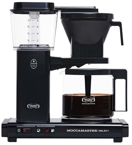 Moccamaster KBG Select UK Plug Filter Coffee Machine, Black | 1520 W, 1.25 Liters, Aluminium