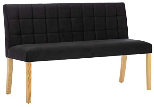Tidyard Sitzbank Sofa Sitzmöbel Loungebank Polsterbank Sofabank Stoffbezug Flurbank Küchenbank Bank 140 cm Schwarz Stoff