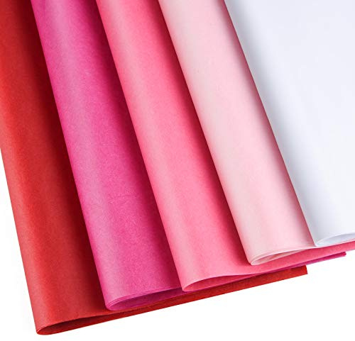 CHRORINE 50 Sheets Valentine's Day Tissue Paper Multicolor Wrapping Paper for Valentine's Day, Wedding DIY and Craft