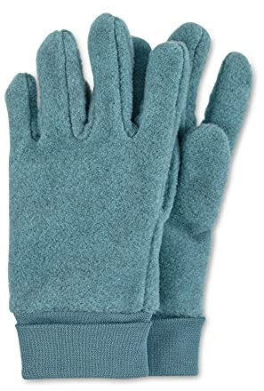 Sterntaler Fleece-Fingerhandschuhe mit elastischem Umschlag, Alter: 10-11 Jahre, Größe: 6, Türkis melange