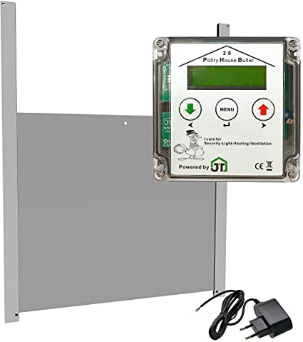 JOSTechnik Poultry House Butler PHB2 mit Steckernetzteil mit Klappe 420x370 mm Klappensteuerung, Lichtsteuerung, Lichtsimulation, steuert Lüftung und Heizung im Stall