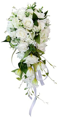 T TOOYFUL Wasserfall Hochzeits Blumenstrauß Rosen Brautstrauß