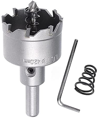 SagaSave 42 mm volframtippad kraftig metallhålsåg, hårdmetallhålskärare för metall, rostfritt stål, järn, trä och aluminium 1 st