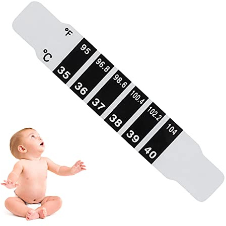 Schnell Ablesbare Thermometerstreifen, Kinderthermometer für Fieber, Wiederverwendbare Säuglingsthermometer, Baby-Streifen-Stirnthermometer, Fahrenheit und Celsius, Baby-Erwachsenen-Reisen und Den Täg