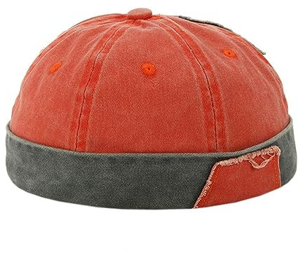 YLfly Hip Hop Distress Herren Damen Docker Hat Beanie Cap, Orange, 56