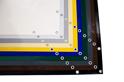 ANKO PLANEN telo in tessuto PVC 700 g/m² con occhielli tondi zincati – telo copri-camion opaco, stabile ai raggi UV e resistente allo strappo (Grigio, 3 m x 6 m)