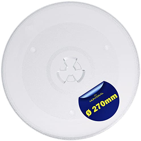 Plato Microondas Universal Ø 27 cm GASUK09P11001R para Panasonic 297544 para Gorenje 243017000017 para Sharp 482000100016 para Whirlpool para Indesit Plato Giratorio 270 mm Garantía 10 Años - Monteral