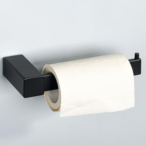SAYAYO Black Toilet Roll Holder Wall Mounted Toilet Paper Holder | SUS304 Stainless Steel Heavy Duty Tissue Holder for Bathroom Kitchen