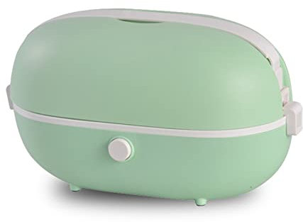 Electric Lunch Box,Upgrade Multifunctional Food Heater Portable Heating Insulation Lunch Boxes,110V-240V 12V Car Home Work School Use,Seals Leak Proof */1703 ( Color : Green , Size : Stainless steel )